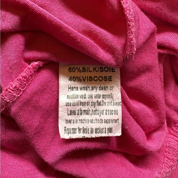 M Made in Italy, Fuchsia Silk And Viscose Tunic Dress, Medium, Pink - Picture 7 of 8